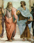 Platon og Aristoteles i diskusjon